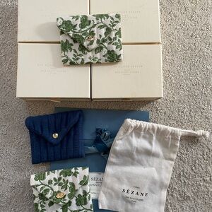 Collection of Sézane Floral and Corduroy Pouches